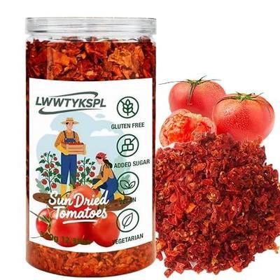 12.35oz Sun Dried Tomato Flakes in Resealable Tub | Ready-to-Use for Cooking, Soups, Pizza & Pasta | Dehydrated Tomatoes for Pantry, Camping & Backpacking, Premium Freeze-Dried Fruits, (Tomato)