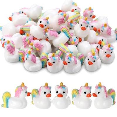 50 Pcs Unicorn Ducks Toy Figures, Mini Unicorn Resin Ducks Bulk | Tiny Unicorns Figurine Dress up Duck Toy for Party Favors (Unicorns)