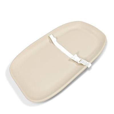 Wipe-Clean Baby Changing Pad for Dresser Oat, Wipeable and Waterproof with Safety Belt and Non-Slip, Comfortable Soft Nursery EVA Foam Baby Changing Table Pad, Off White