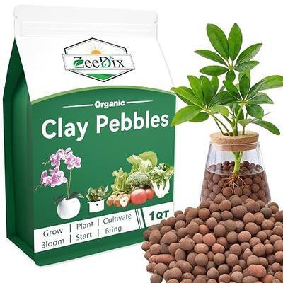 1QT Leca Clay Pebbles for Plants, 4mm-16mm Clay Balls Hydroton Leca Balls for Hydroponic Growing Gardening Orchids Drainage Decoration Aquaponics