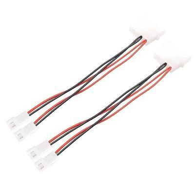 (2-Pack) Molex 4-pin to XH2.54 2-pin Fan Splitter Adapter – 12V case Fan Power Cable – 24AWG high-Current Wire (13cm, Black and red Colour Scheme) (1 to 2)