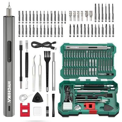HYCHIKA 3.7V Electric Screwdriver,67 in 1 Precision Screwdriver set, 52 Magnetic Bits, 3 Torque, Cordless Screw Drivers Rechargeable, Repair Tool Kit for PC, RC, Electronics, Phones, Camera, Laptops