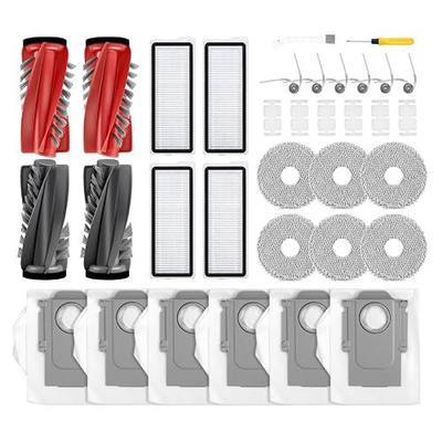 34 Pcs Qrevo S5V Replacement Accessories Kit Compatible with Roborock | for Qrevo Curv/S5X/Edge/Edge S5A, 2 Mainbrush, 6 Scent Tablets, 4 HEPA Filters, 6 Dust Bags, 6 Mop Pads, 6 Side Brush
