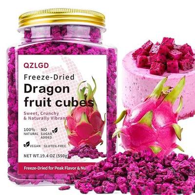 QZLGD Freeze-Dried Dragon Fruit, 19.40Z/550g, Freeze-Dried Fruit, Dragon Frui-t Snacks, No Sugar Added, for Drink, Baking, Breakfast Cereal