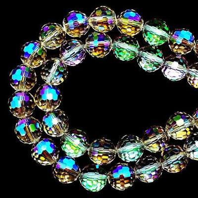 8mm Sparkle 96 Faceted Crystal Beads (65-72pcs, Crystal Ghostly)