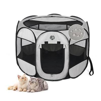 Portable Pet Playpen for Dogs & Cats – Foldable Indoor/Outdoor Exercise Pen, Waterproof Puppy Tent, Lightweight Pop-Up Dog Crate with Self-Locking Zipper Door, Collapsible Travel Enclosure