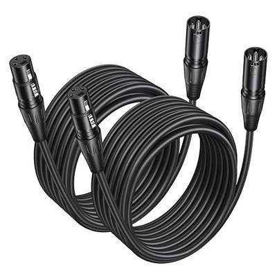 Aqdocvf 2 Pack 25ft Premium XLR Cable (Male to Female), Oxygen-Free Copper (OFC) Microphone Cord, Compatible with Recording Mixer, Amplifier, Speaker, Pro Audio Equipment for Stage/Studio Use, Black