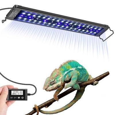 18-Inch UVA UVB Light for Reptiles with Controller, Full Spectrum | LED UVA UVB Reptile Light for Bearded Dragons, Auto 24-Hour Cycle Timer & 10 Dimmable, UV Light for Turtles, Snakes, Plants