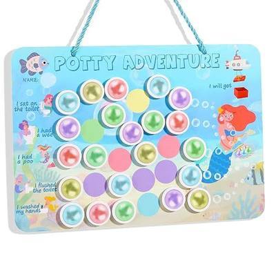Reusable Magnetic Potty Training Chart, Made of EVA Foam - Includes Hanging Rope and Strong Double Sided Glue Dot, Durable and Engaging Toddler Potty Training Reward Board (Mermaid)