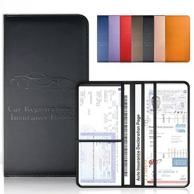 Black Car Registration and Insurance Holder with Magnetic Closure for Glove Box Organizers Car Document Holder Car Document Organizer Car Glove Box Organizer
