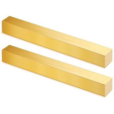 Hicarer 2 Pieces 1" x 1" C360 Brass Flat Bar Blank, 5" Long Rectangular Sheet, Plate Mill Stock Solid Brass for Craft Hobby, Knife Making