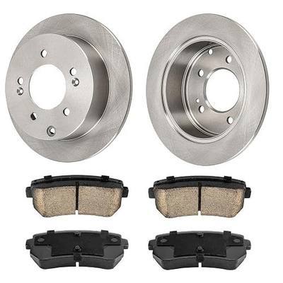 Rear Brake Kit Rotors Ceramic Brake Pads for Kia 2010-2013 Forte, Kia 2010-2013 Forte Koup(10.31”, 262mm)