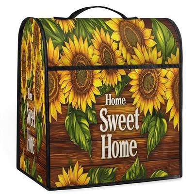 Sunflower Kitchen Aid Cover Stand Mixer Covers Compatible with 6-8 Quarts | Yellow Flower Washable Kitchen Aid Mixer Covers Zipper Pocket and Handle for Various Kitchen Appliance Accessories