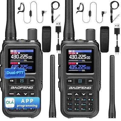 BAOFENG UV5RMINI Two Way Radio NOAA Weather Radio Dual PTT 999CH Survival Radio APP Programming Copy Frequency Ham Radio