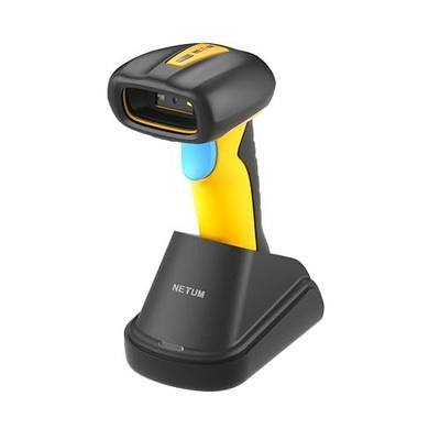 NETUM Upgraded QR Industrial Bluetooth Barcode Scanner with Charging Dock, Wireless 2D 1D Bar Code Reader 2600mAh Drop Protection Shock Dust Proof Hands Free for Windows Mac Android iOS (RD-1200)