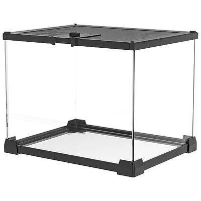 Mini Glass Reptile Enclosure Terrarium 8"x8"x6" | Top-Opening Mesh Lid with Feeding Hole, Fully Assembled Tank for Tarantulas, Isopods,Froglets & Tiny Reptiles