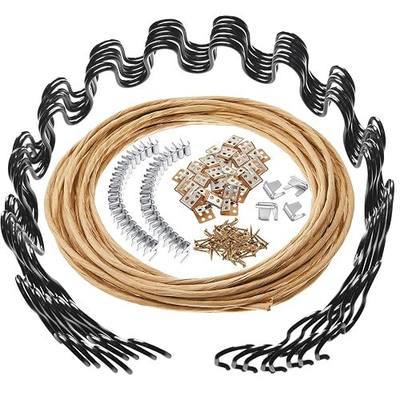 MorningRo 8 Pcs 27'' Couch Upholstery Spring Repair Replacement Kit - 8 Heavy-Duty Springs, 16 Spring Clips, 64 Nails, 40ft Steel Stay Wire for Fixing Sagging Cushions in Sofa Recliner Chair