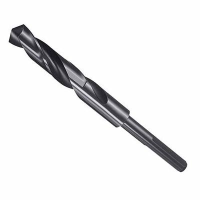 Drill Bit, 37/64" Cutting Diameter (14.684mm), 3/8" Reduced Shank 3-Flat 4341 HSS Nitriding Black 118° Cutting Angle Bits - (Applications: for Drilling Plastic Wood)