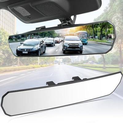 JOYTUTUS 15” Panoramic Rear View Mirror, Clip-On Large Rearview Extender for Safer Driving & Parking, Universal Wide Angle Rear View Mirror for Car/SUV/Truck