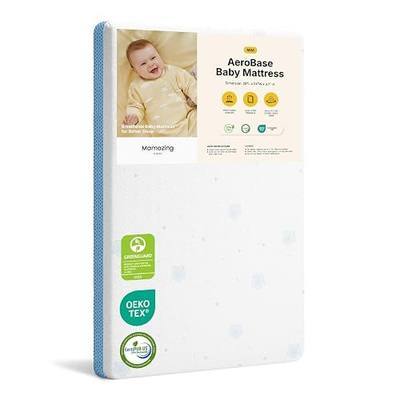 MAMAZING Aerobase Mini Crib Mattress, 38" x 24" Dual-Sided Mattress | Fits Baby Mini Crib & Portable Cribs, Breathable & Firm Support, Non-Toxic, Machine-Washable Cover for Easy Care