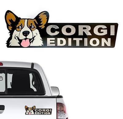 Dog Edition 3D Car Badge, Laser Cutting Metal Emblem, Cute Dogs Decals (Corgi)
