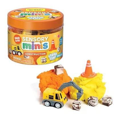 Creativity for Kids Sensory Minis Construction Kit | Cloud Clay Sensory Toy with Excavator for Kids | Summer Activities for Kids that are Mess-Free, Screen-Free Travel Toy (Ages 3+)