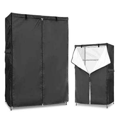 Wire Rack Covers,Heavy Duty 600D Dustproof Waterproof Storage Rack Covers for Metal Shelves,Storage Shelf Cover with Zipper for Wire Shlef,60''W x 24'D x 71''H,Black