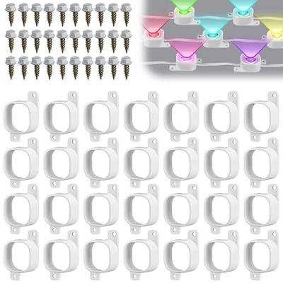 Beeveer 70 Set Light Clips Compatible with Govee Pro H706 H806 Mounting Clips with 140 Screws Compatible with Govee H706 H806 Pro Permanent Outdoor Lights Extension, Install Firmly (White)