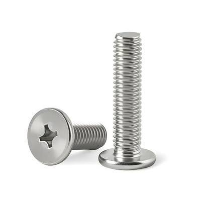 M4 x 10mm(50 Pack) Flat Round Head Screws 304 Stainless Steel Phillips Drive Machine Screws Hardware Fastener for Furniture Connection