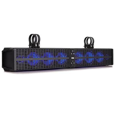 Pyle 32" Powered ATV/UTV Soundbar System, 200W Bluetooth Speakers with Built-in Amplifier, Waterproof and Weatherproof, Wireless BT Streaming and Auxiliary Input, LED Lights