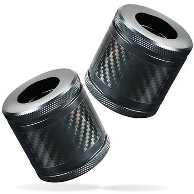 Crash Bar Sliders End Caps CNC Carbon Fiber Inlay Decorative Sliders Fits for 1.25" Front Engine Guard Rear Saddlebag Guard CNC 60mm (Black)