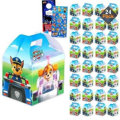 Paw Patrol Treat Boxes Set for Celebrations - Bundle with 24 Favor Boxes for Birthdays, Prizes, Plus Stickers, More | Paw Patrol Party Favors for Boys, Girls