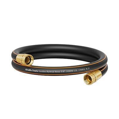 Giraffe Tools Leader Hose 6ft x 5/8", Short Water Hose Heavy Duty, Lightweight, Flexible Hybrid Hose, Female to Female Fittings