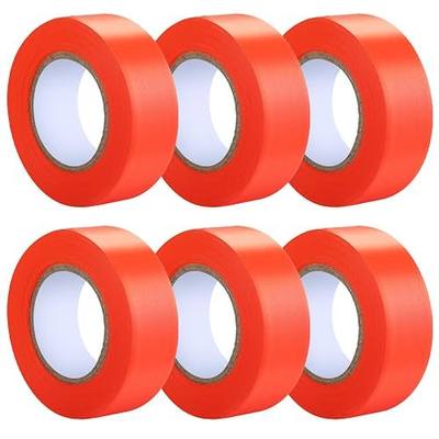 GEYYANG Fluorescent Orange Flagging Tape 6 Pack, Non-Adhesive Plastic Ribbon Tree Marking Tape, for Survey Boundaries, Hunting, Trail Marking and Hazardous Areas, 1" x 100ft,3.35 Mil