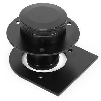 17-2530 Remote Fuel Tank Filler Neck Straight With Billet Aluminum Gas Cap and Weld-On Steel Bracket for 2" Filler Hose Connection (black)