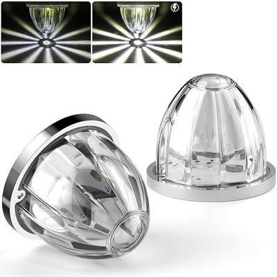 BJZ 2Pcs White Watermelon LED Strobe+Constant Marker Lights Dual Function Watermelon-shaped Side Marker Clearance Tail Top Cap Roof Lights for Trailer Truck Semi-trailer Heavy-duty Truck Bus Van