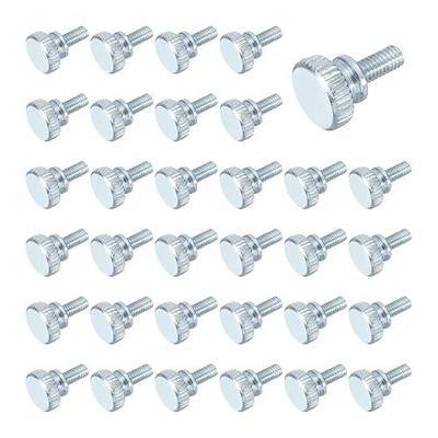 MECCANIXITY 40 Pcs M4x8mm Knurled Thumb Screws, Carbon Steel Zinc Plated Flat Knurled Head Fully Threaded Screw Bolts Fasteners for Home, Machine