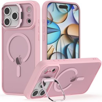 Nvollnoe for iPhone 17 Pro Max Case Compatible with MagSafe Military Grade Shockproof Heavy Duty Protective Adjustable Kickstand Ultra Clear Magnetic Phone Case for iPhone 17 Pro Max(Black)