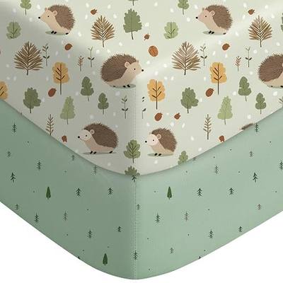 Pack and Play Sheets Fitted, Mini Crib Sheets 2-Pack for Pack N Play Mattress, Stretchy Playpen Sheet for Boys Girls, Softness and Breathable, 38" x 26"