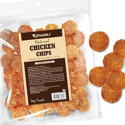AFreschi Natural Chicken Jerky Dog Treats, Chicken Chips, 16 oz | Natural dog treats, human grade, high protein, healthy easily digestible grain free puppy chews, chicken chips, 16 oz