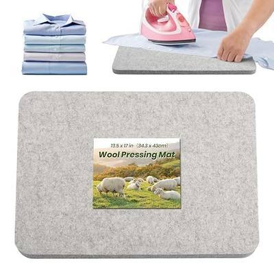 BREENHILL Wool Pressing Mat 13.5"x 17" – Portable Felt Ironing Mat for Quilting & Sewing, 1/2" Thick Heat Reflective Wool Pad(Light Gray)