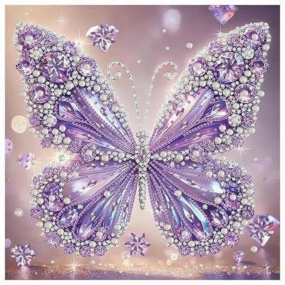Aestalrcus Butterfly Special Shape Diamond Art Kits for Adults Beginners | Butterfly Diamond Painting Kits for Adult, DIY Gem Art Crystal Rhinestones for Gift Home Wall Decor 12x12 In(Without Frame)