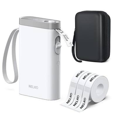 Nelko Label Maker Machine with Tape, P21 Bluetooth Label Printer with 3 Tapes & Case, Wireless Mini Label Makers with Multiple Templates Icon Font Custom for School Office Home, White