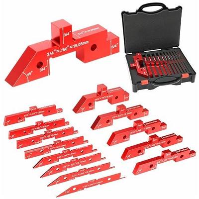 Setup Blocks Woodworking, 14 Pcs Router Table Saw Accessories | Aluminum Setup Bars, ±0.001" Tolerance. for Height, Depth, Angle & Fence Alignment; Woodworking Tool with Storage Case