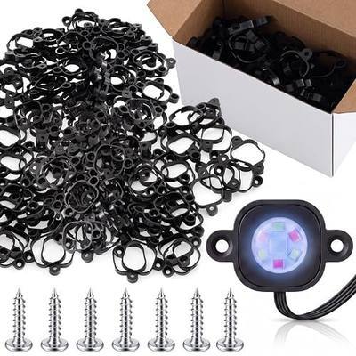 120 Pcs Mount Compatible with 200 ft Govee Pro H706 H806 Permanent Outdoor Lights Brackets with Screws for Soffit, Clip Replace Glue(Black)