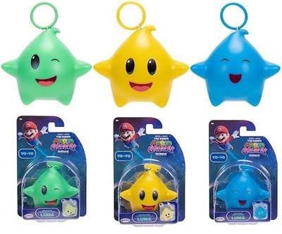 The Super Mario Galaxy Movie – Luma Star Yo-Yo 3-Pack Bundle - Assortment Includes Three Luma, Blue, Green, and Yellow - Each has a Glow-in-The-Dark Feature!