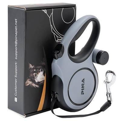 PINA Upgraded Retractable Dog Leash, 26 ft Dog Leash for Small Medium Large Dogs Up to 110lbs, Heavy Duty Reflective Nylon Tape 360° Tangle-Free, with Anti-Slip Handle, One-Handed Brake, Pause, Lock