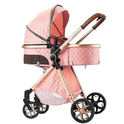 2 in 1 High View Convertible Baby Stroller,Pink | Portable Foldable Build, Multi-Position Adjustable Canopy For Daily Infant Use