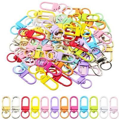 KJML DIY Keychain clip 60pcs Swivel Snap Lobster Claw Keychain Clasps Lanyard Hardware Key Chain Hooks for Bag Charm