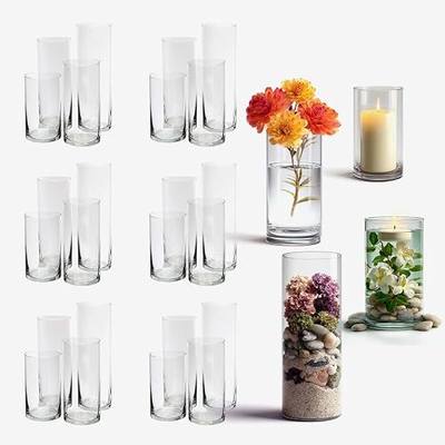 Glass Cylinder Vases for Centerpieces Set of 24, Mixed Height Clear Hurricane Vases 6” 8” 9” 11” for Floating Candles, Flower Vase Wedding Decor, Table Centerpieces, Candle Holders - Royal Imports